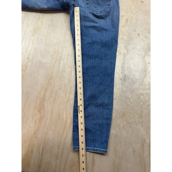 True Religion Holly Jeans Sz 30 Cropped Light Wash Low Rise 8” - Picture 6 of 7